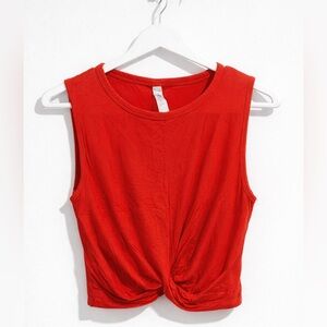 ALO Yoga Red Twist Front Crop Top